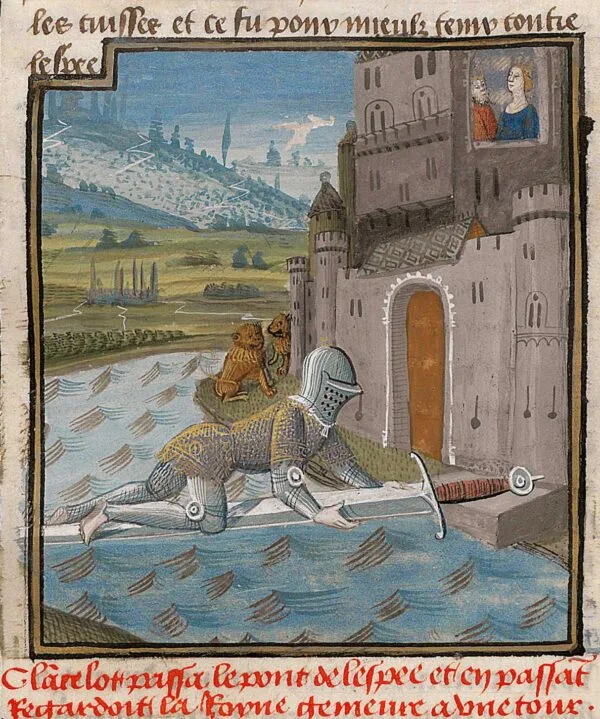 Lancelot cruzando a ponte da espada