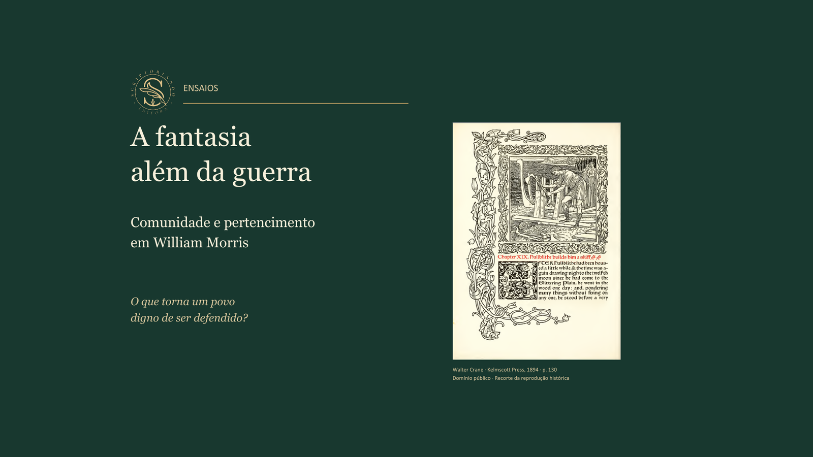 A fantasia além da guerra: comunidade e pertencimento em William Morris
