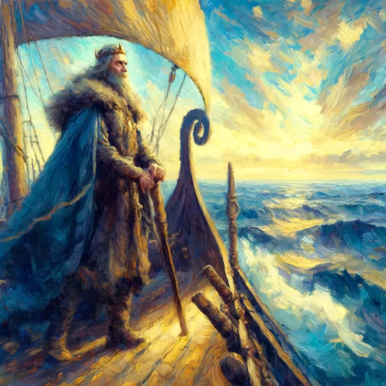 Scyld Scefing em um grande navio