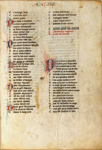 Miniatura de Yonec em manuscrito medieval