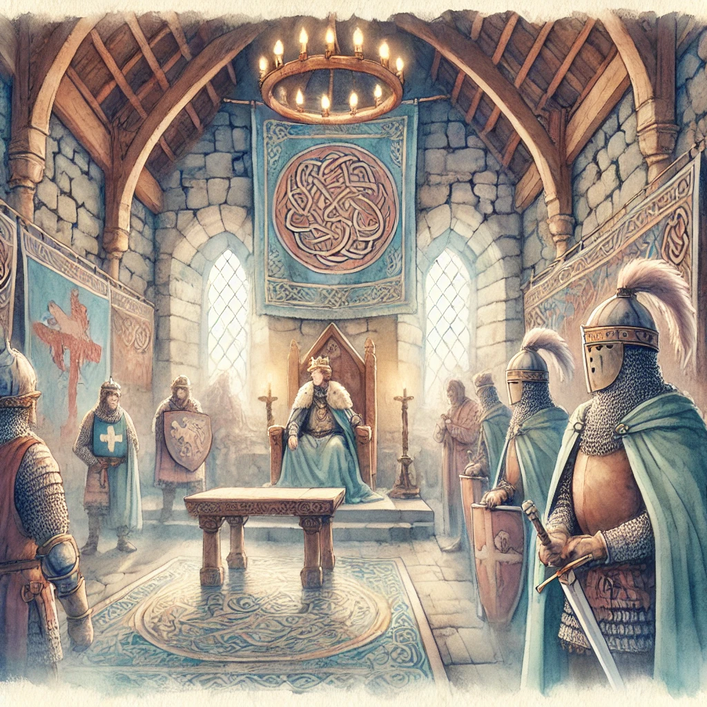 Arthur em sua corte em Caerllion